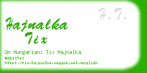 hajnalka tix business card